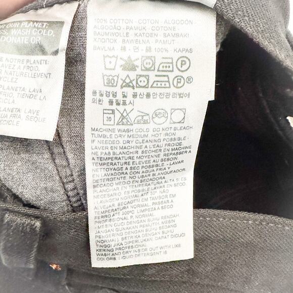 Levi's 501 Ripped Black Denim Jeans Button Fly Raw Hem Size 27 x 26 - Picture 6 of 9